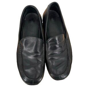 Polo Ralph Lauren Mens Black Leather Loafers Size 9.5D